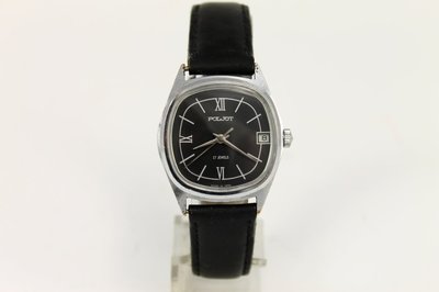 Vintage Stylish Russian POLJOT 2614.2H Calendar 17 Jewels Wrist Watch