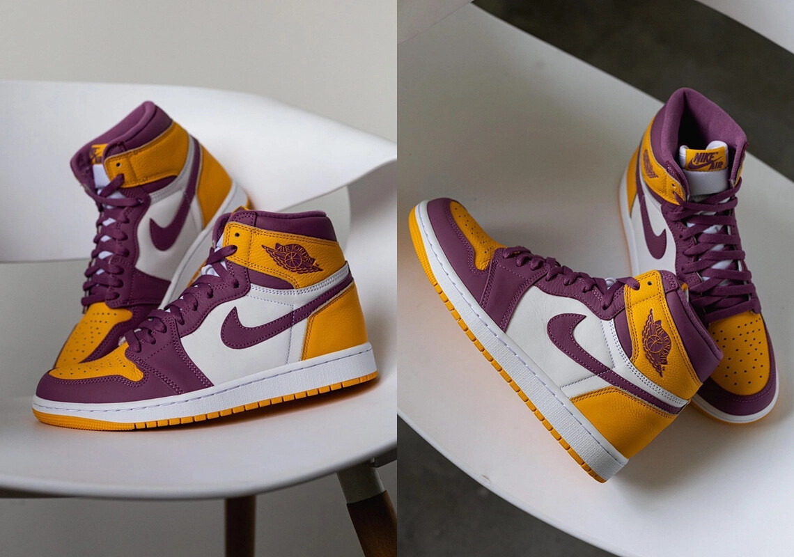 Air Jordan 1 Retro High OG GS Brotherhood Gold Bordeaux 575441 706
