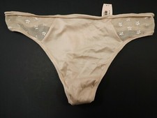 1 NEW Victoria's Secret VINTAGE 2014 Fabulous Silky Thong Panties LARGE