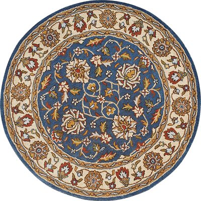Multicolor Round Hand-Tufted Carpets Traditional & Classical Wool Area Rug