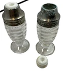 VTG Hazel Atlas Airko Salt and Pepper Shakers Set Beehive Clear Glass