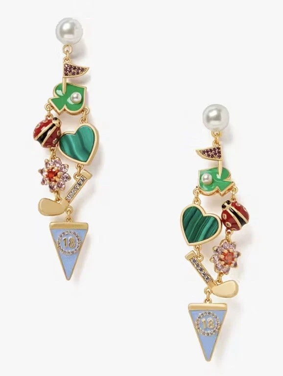 Kate Spade New York Golf Hole in One Statement Drop Earrings NEW - Image 2 of 4