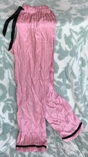 Victoria's Secret Luxe Satin Lounge Pajama Sleep Bottom sz X-Small Pink Striped