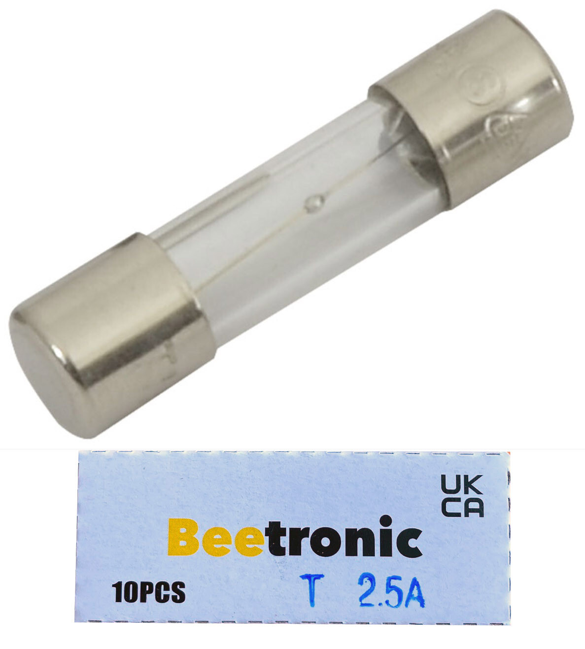Beetronic 10 x T2.5A 2.5A 2.5 Amp Anti-Surge Time Delay Glass Fuse 20x5mm 250v
