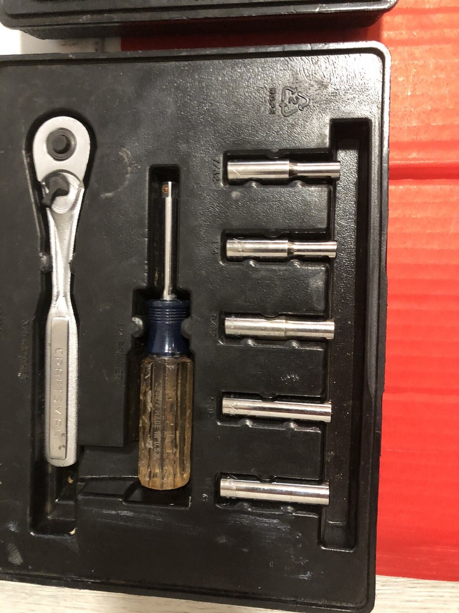 Vintage Craftsman 51 piece socket set SAE and METRIC 3/8 1/4 inch
