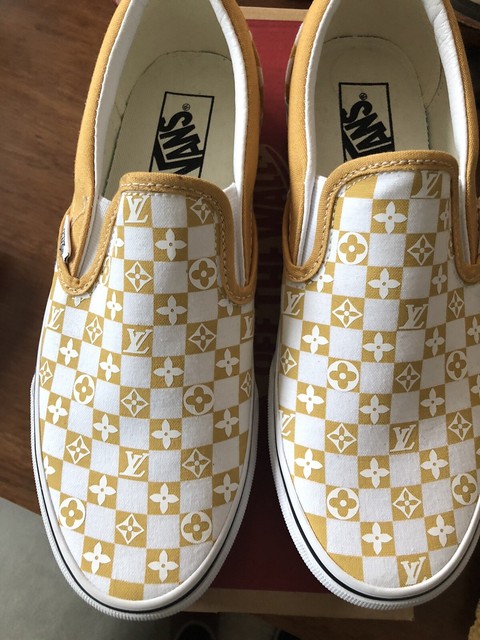 checkerboard vans painted