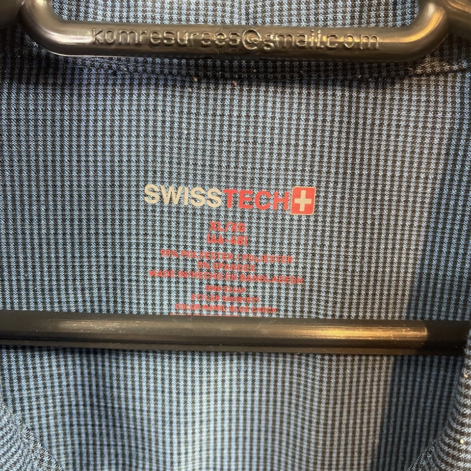 Camisa Swiss Tech azul con botones talla XL para hombre Foto 4 de 4