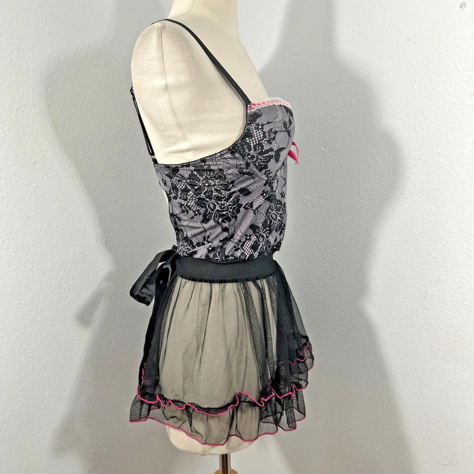 Vestido sin Mangas Rampage Intimates Para Mujer M Encaje Babydoll Lencería Fairycore Foto 4 de 4