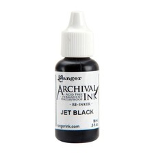 Ranger, Archival Ink, Waterproof Ink, Permanent, Non-Toxic, Reinker, Jet Black