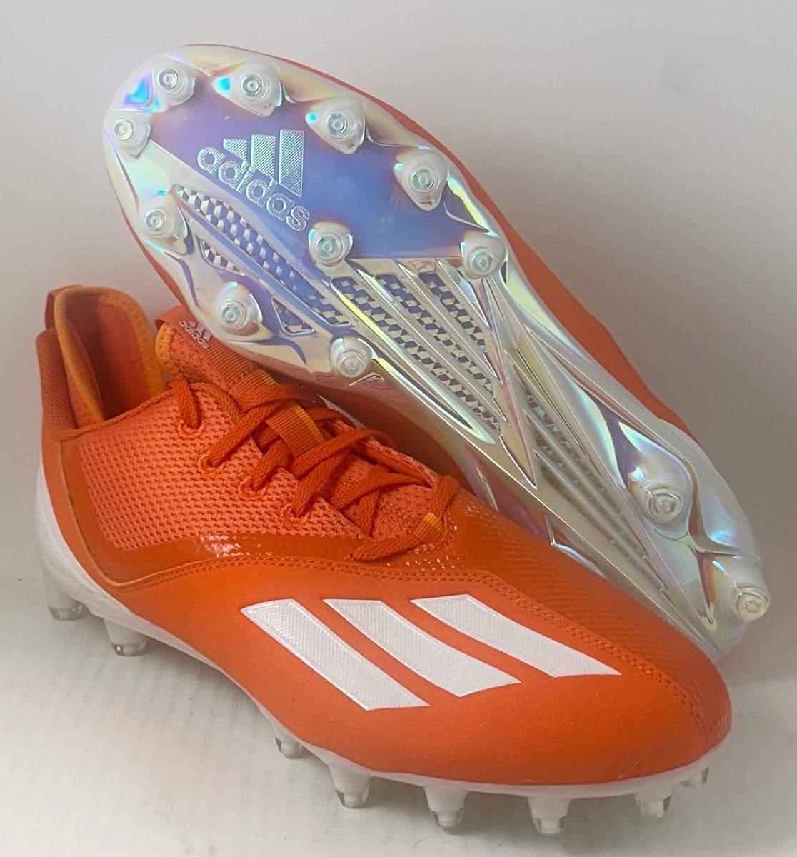 ADIDAS ADIZERO 21 FOOTBALL CLEATS MEN\'S SIZE 12.5 ORANGE/WHITE GZ0405 NEW ADIDAS ADIZERO 21 FOOTBALL CLEATS MEN main image 2
