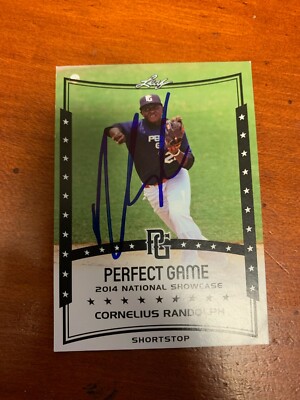 Cornelius Randolph Signed 2014 Leaf Perfect Game Card #67 LPG Auto Autograph