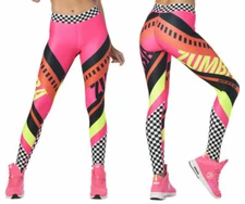 Zumba Faster Better Ankle Leggings - Riding with my Crew -Gumball size XS (B268)