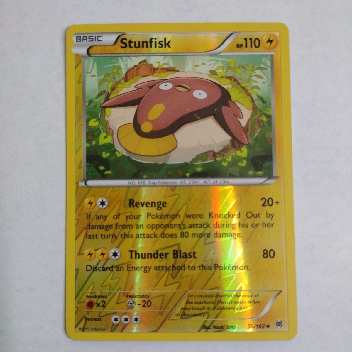 Pokemon TCG Stunfisk XY BREAKthrough 56/162 Reverse Holo Uncommon Card NM