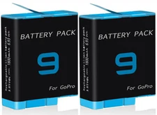 2PCS Rechargeable Battery 1800mAh Compatible for GoPro Hero 9 /10 Black New