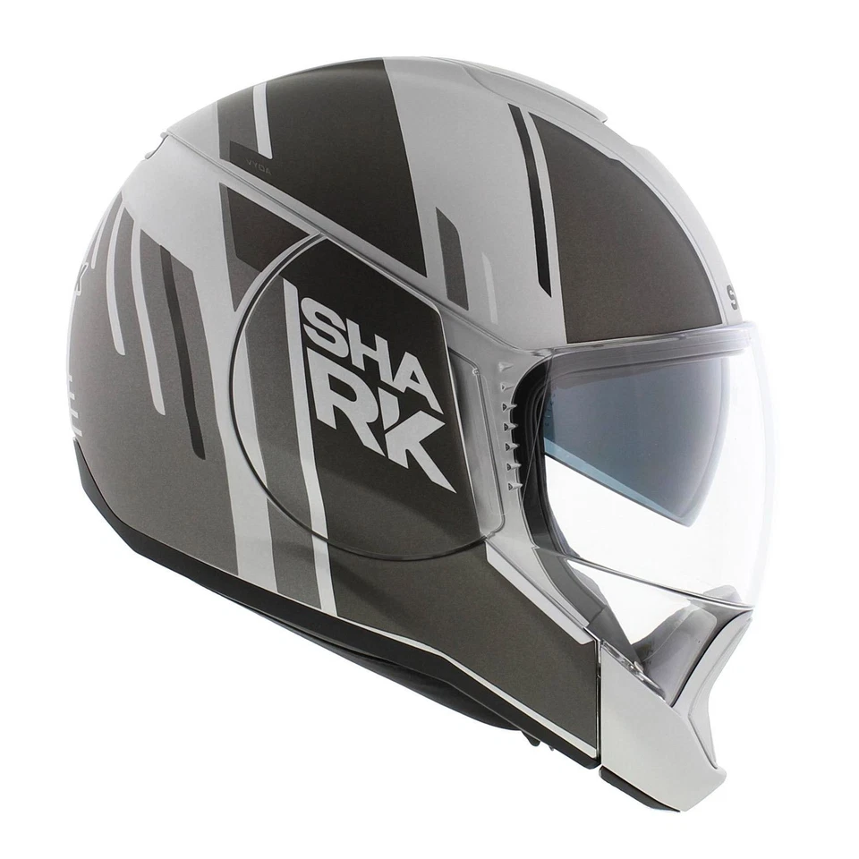 Casco Shark Evojet Vyda mate plata negro antracita gris SAK - Imagen 4 de 4