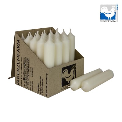 Stabkerzen 100x22mm Elfenbein Paraffin KERZENFARM HAHN RAL 4h Brenndauer Deko