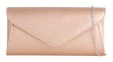 Women's Faux Leather Clutch Bag Chain Envelope Wedding Party Evening Purse Prom