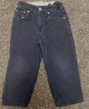 Boys BABY GAP CORDUROY PANTS Navy Blue ADJUSTABLE WAIST Size Toddler 3Y