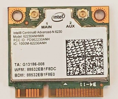 Intel 62230ANHMW Dual Band Wireless Network Card (2.4 & 5.0GHz) WiFi & Bluetooth