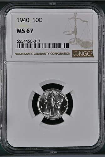 1940 10C  Mercury Dime NGC MS67  6554456-017
