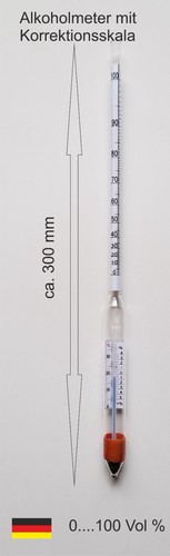 Alkoholmeter mit Thermometer und Temperaturkorrektion Aräometer genaue Anzeige