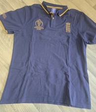 England Cricket World Cup 2019 Champions Polo Shirt, ECB, Navy Gold, Medium