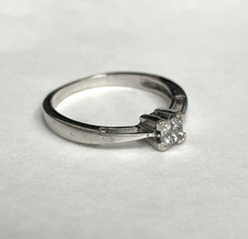9ct White Gold Engagement Ring 0.15ct Diamond Stones Hallmarked ring Size P