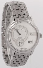 Glashutte Panomatic Date 39mm SILVER Automatic Stainless 90-01-02-02-14 BOX 4