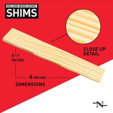 Nelson PSH8/12/36/65 Pine Kiln Dried Wood Shims 8 W in. Pack of 36