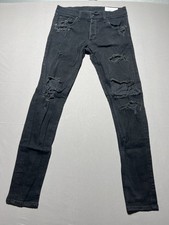 Rag & Bone Standard Issue 34 Fit 0 Super Skinny Mns Jeans 32x32 Black Button Fly