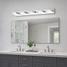 41 inch Modern Chrome Vanity Light 5 Lights Bathroom Mirror Wall Sconce Fixture