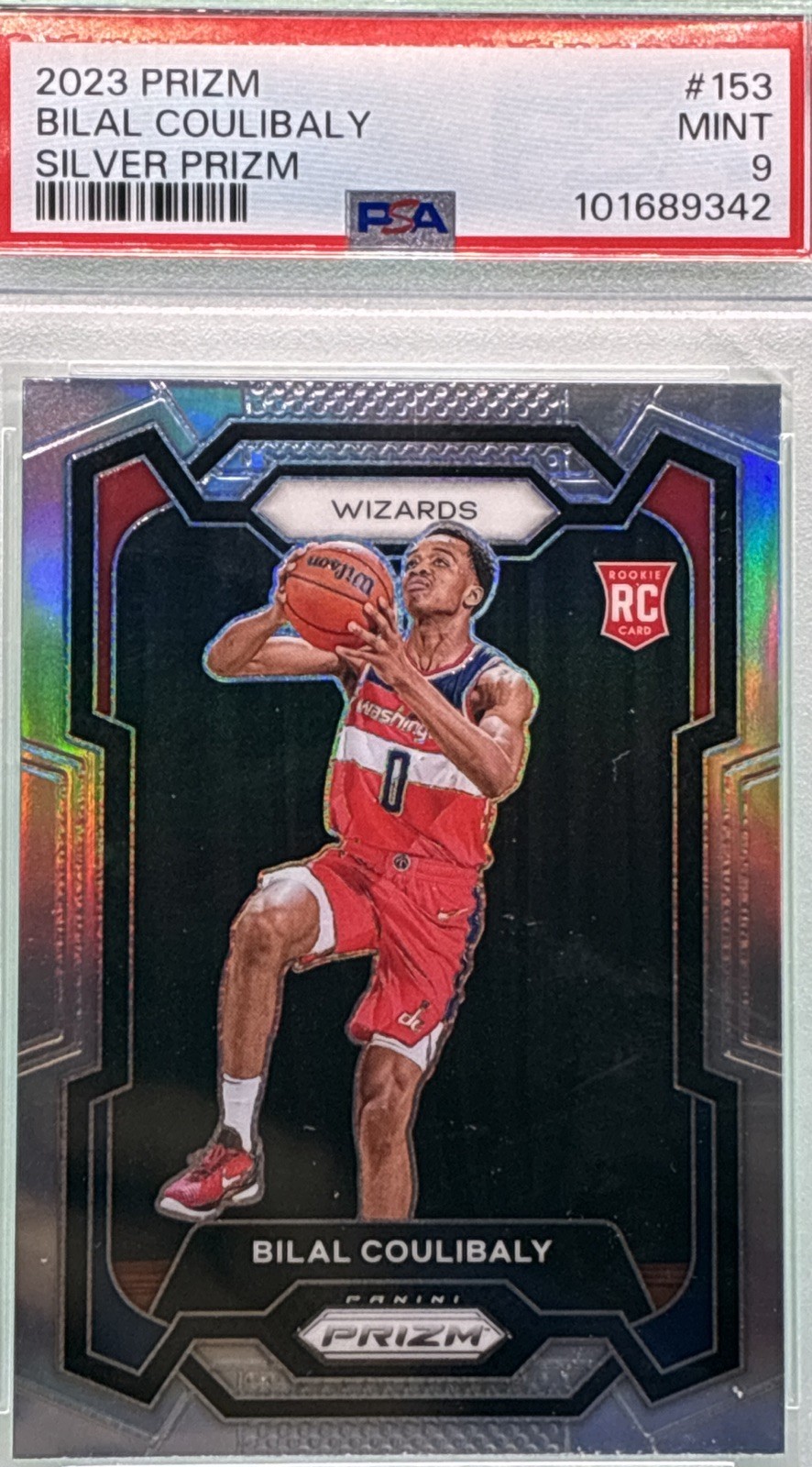2023-24 Panini Prizm - PSA 9 Bilal Coulibaly #153 Silver Prizm (RC)