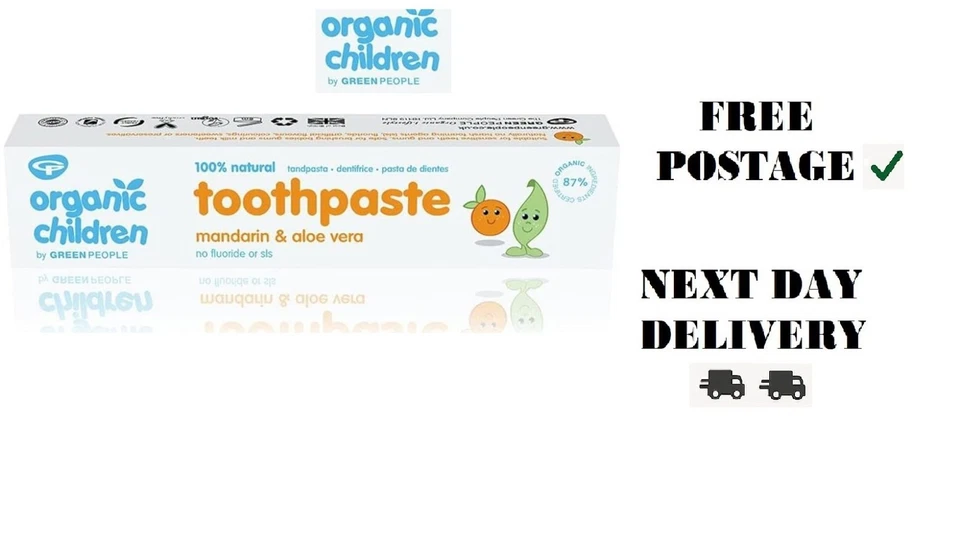 UK BRANDED Green People Organic Children Mandarin Aloe Vera Toothpaste 50ml