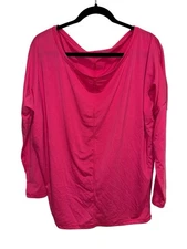 Athleta Essence Flow Top Womens M Hot Pink Long Sleeve Crew Neck Lightweight