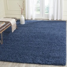 Blue Navy Shag Area Rug Solid Rugs 4 x 6 7 8 ...