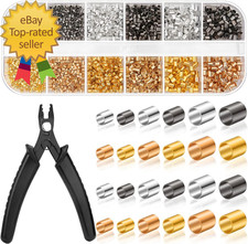 Crimping Beads for Jewelry Making, 2200 Pieces Crimp Tubes with Crimping Pliers