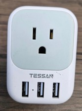 Tessan UK to US Plug Adapter, Type G Travel Converter with 3 USB Charger