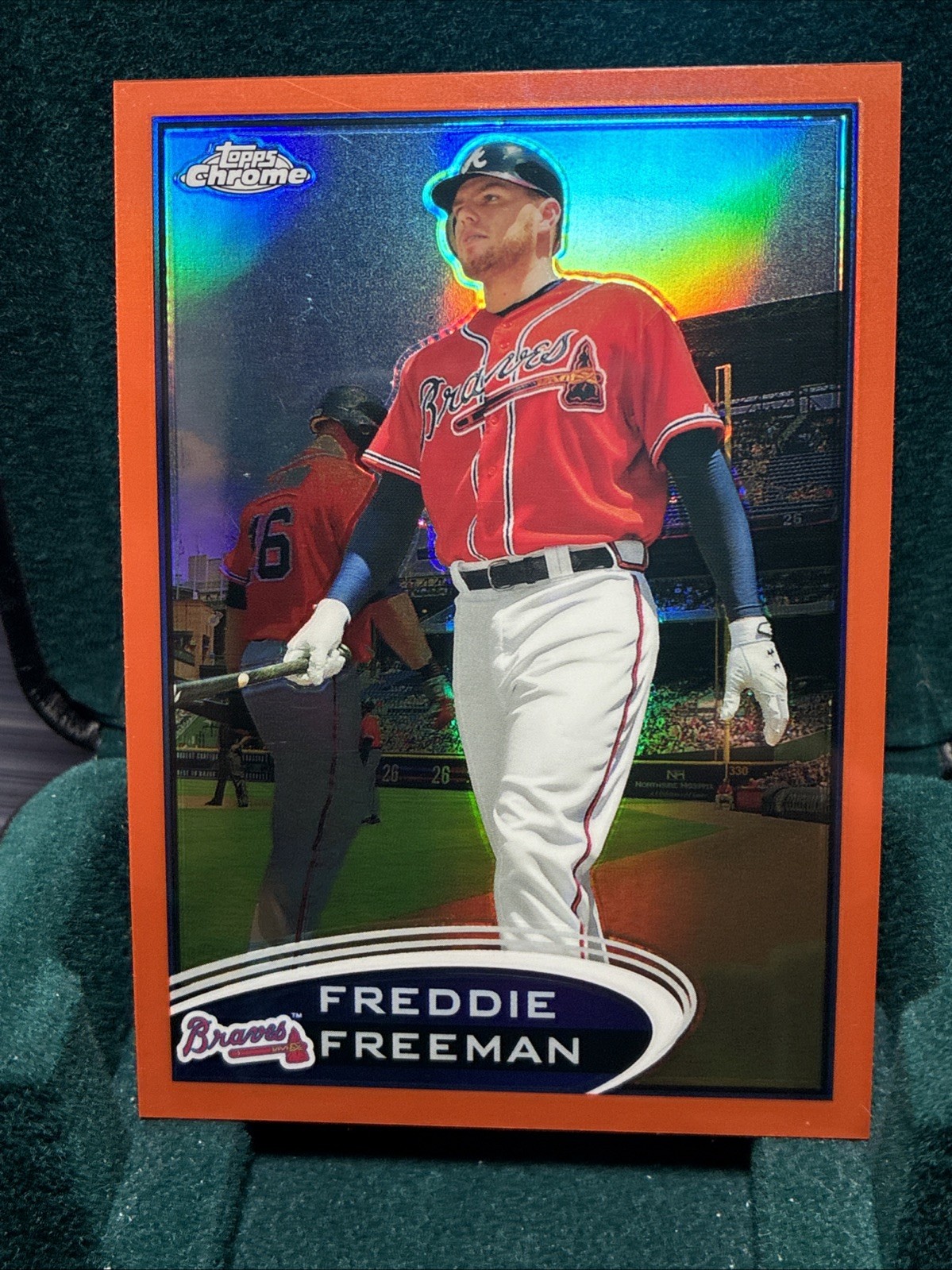 2012 Topps Chrome - Freddie Freeman #19 Orange Refractor *surface, See Pics*