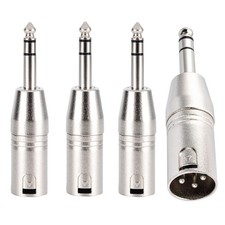 LanSenSu 4-Pack XLR Male to 1/4" TRS Adapter, Balanced Female 4pack, Black