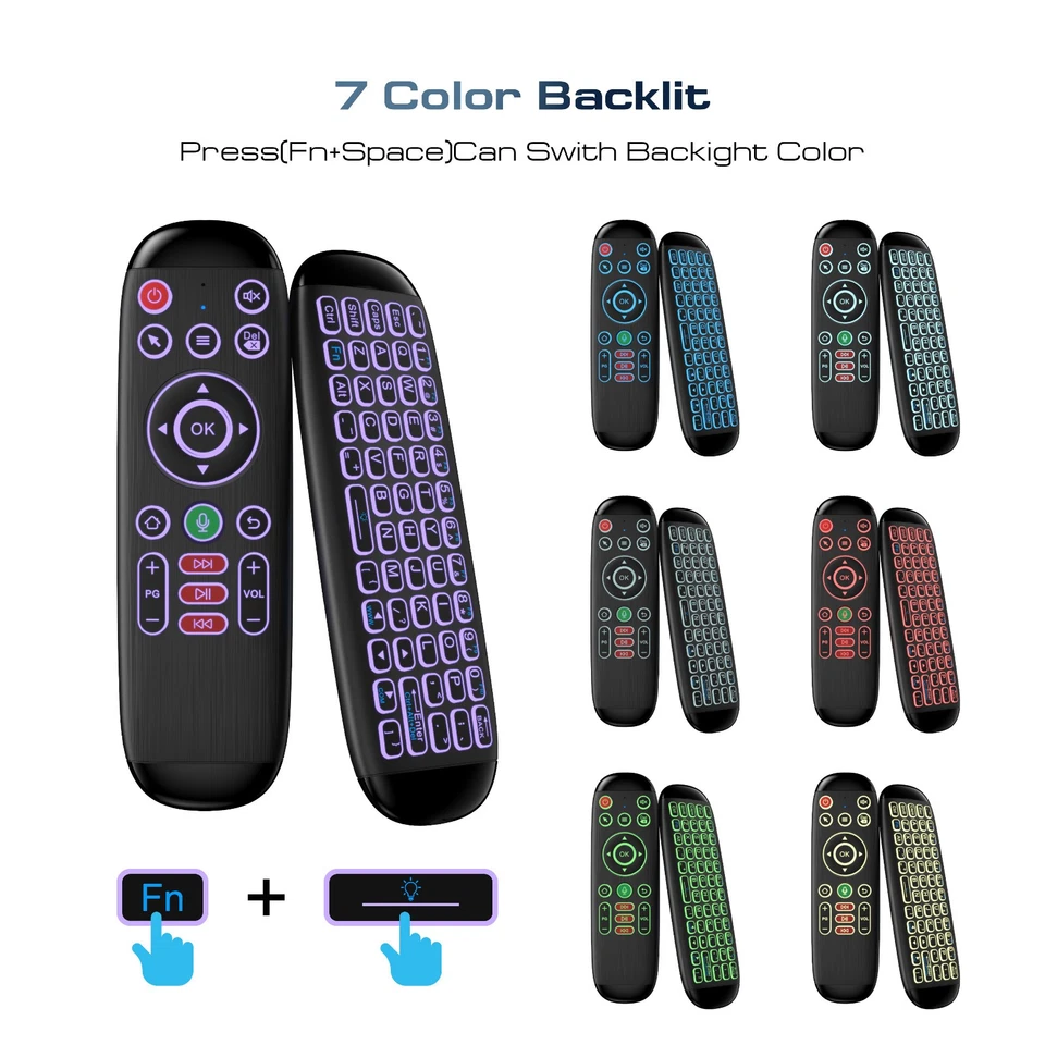 3-in-1 PC Remote Controller, Air Mouse+ 7-Colorful Backlit Keyboard + Gyroscope - Image 4 of 4