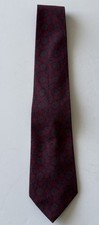 Vintage Chaps Ralph Lauren Burgundy Floral Men's Cotton Necktie Made In USA