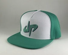 Dude Perfect DP Promo Snapback Hat Cap Sports Logo Green White OSFA Adjustable