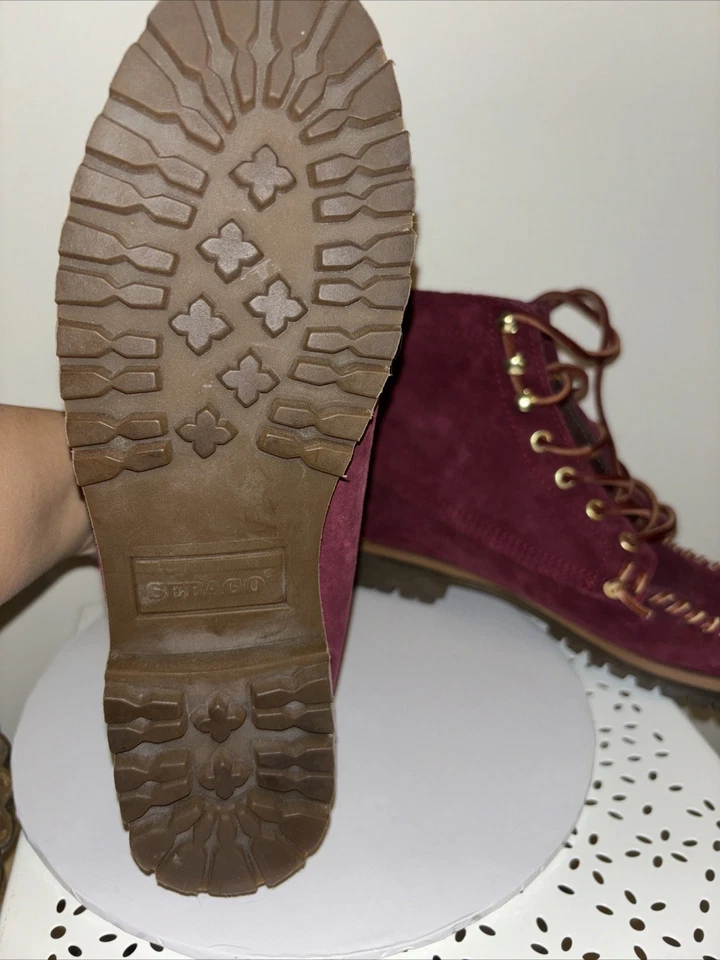 Sebago x Sig Degrees - Burgandy Suede Moccasin Boots - Womens Sz 7 - Image 4 of 4