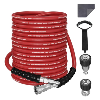 #ad ® 3 8 Pressure Washer Hose 100FT Hot Water Commercial Grade 4800PSI Steel W... $183.27