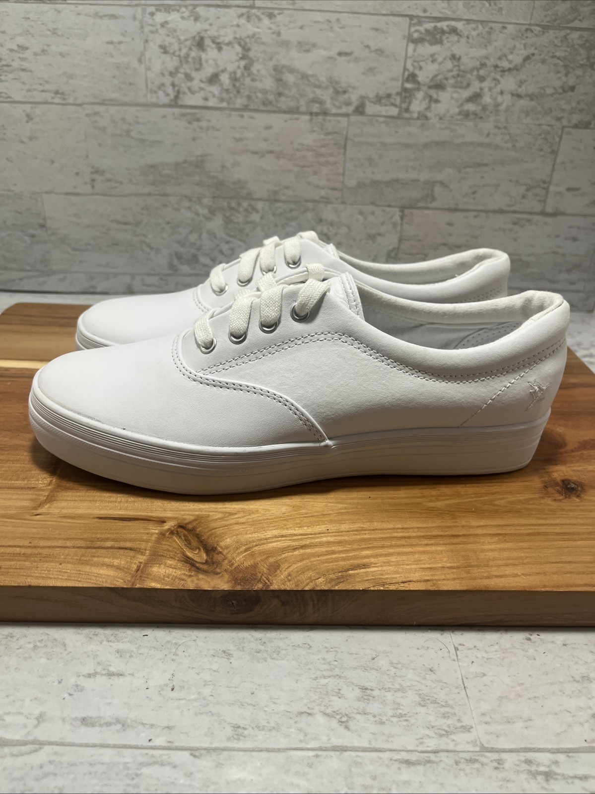Keds Grasshopper White Leather Champion Shoes Sz 8.5 W Double Decker - NEW image 5