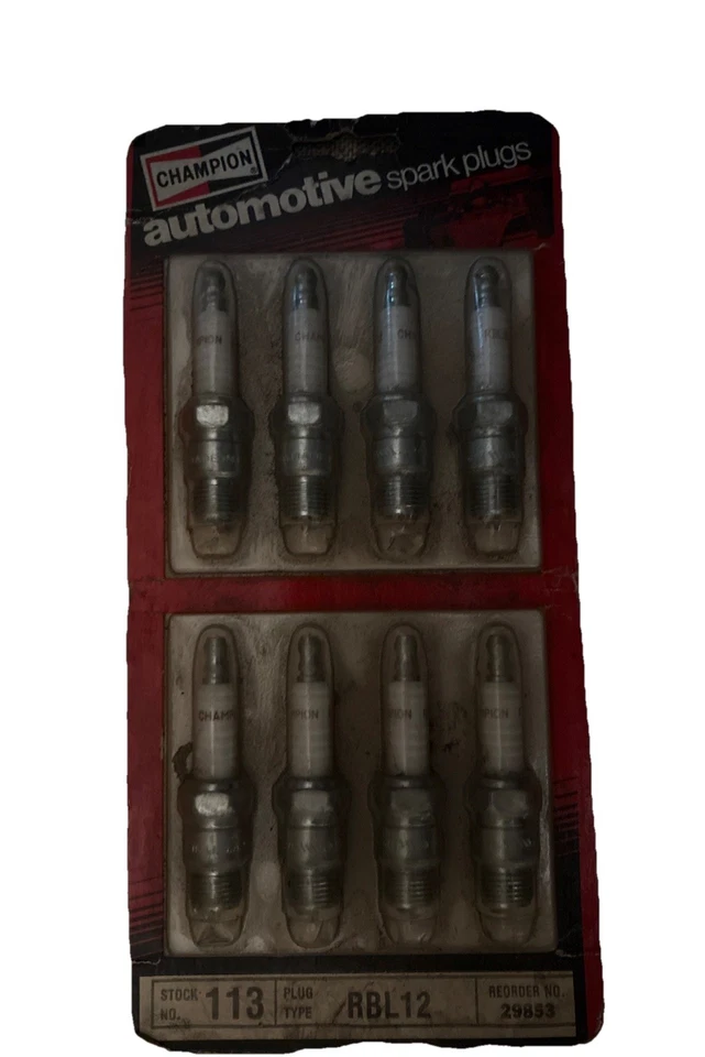8 PACK - Champion RBL12 Spark Plugs,29853,Stock No. 113,VINTAGE,Made in USA,NOS - Image 2 of 4