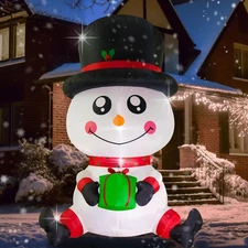8FT Christmas Giant Inflatable LED Light Large Snowman Blow Up Yard Decoratio...