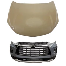 Front Bumper Cover Kit+Hood Panel For 2019 2020 2021 2022 Chevrolet Blazer LT