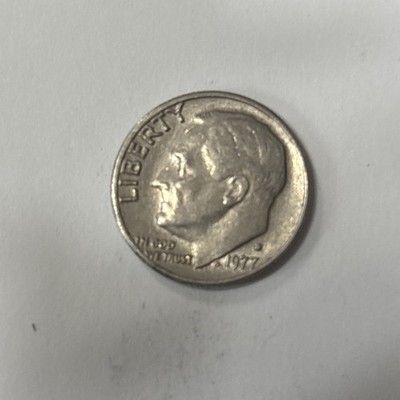1977 Dime w/Double Clipped Planchet Mint Error -filled