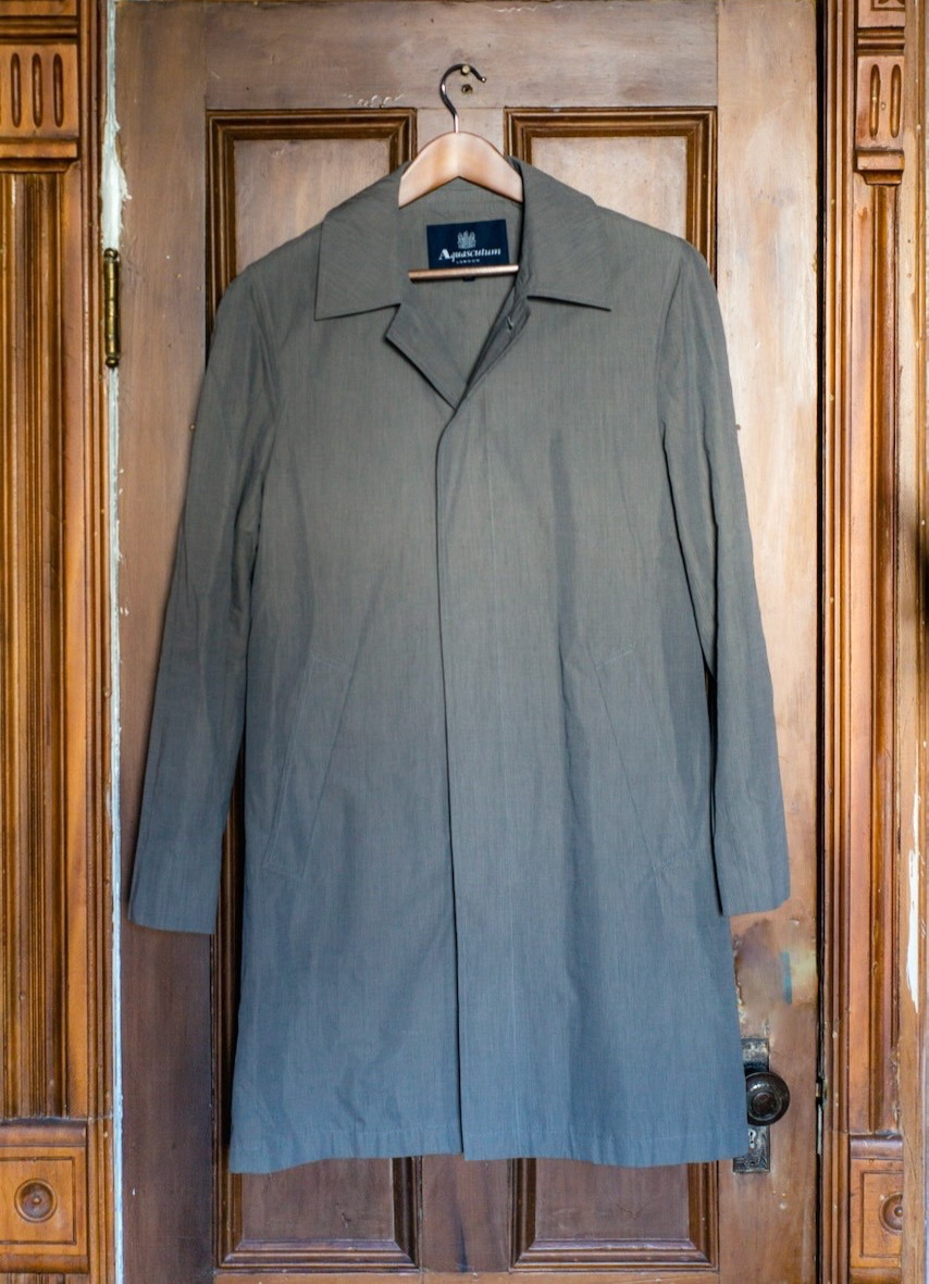 Aquascutum London Mac Car Coat Men's Grey | Size 36 S/M | Cotton | Made In Italy